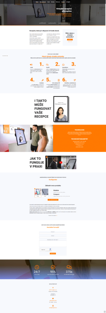 Původní web stránky aReception.com/cs (do 4.5.2023)