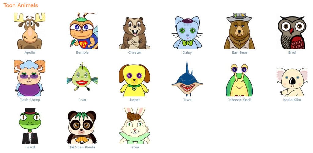 Avatars Toon Animals