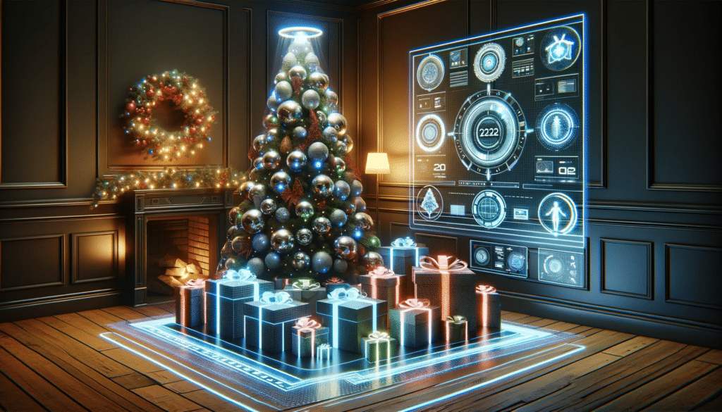Vánoční stromeček s dárečky v roce 2222